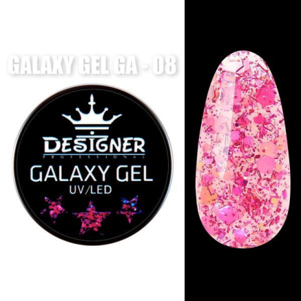 Galaxy Gel 10 мл., Designer (Глітерний гель) - GA - 08
