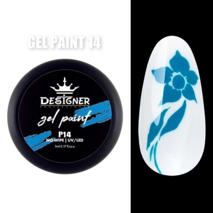 Gel Paint P14 (Блакитний) 5 мл. - Гель фарба Designer