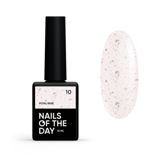 База камуфлирующая Nails Of The Day Potal Base 10. холодный молочный с серебряной поталью. 10 мл (4825547640184)