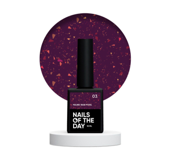 База Nails Of The Day Malbec Base Potal 03. темный фиолетовый с золотисто-бронзовой поталью. 10 мл (4821278380009)