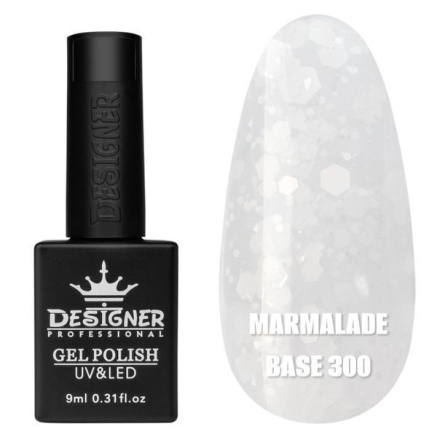 Кольорова база Marmalade base 300 Designer (9 мл.) - з білими конфетті