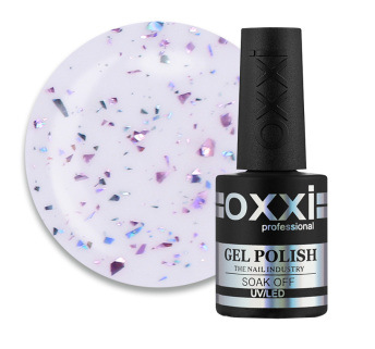 Топ для гель-лака без липкого слоя Oxxi Professional Top Iceberg 03. прозрачный с сиренево-розовой слюдой. 10 мл (2100994275977)