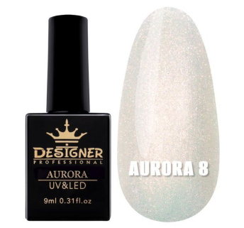 Гель-лак Aurora №8, 9 мл., Designer (Ефект втирання)