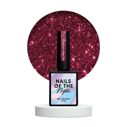 Гель-лак Nails Of The Night Red Mary. червоний. світловідбиваючий. 10 мл (4823447600680)
