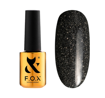 Гель-лак F.O.X Sparkle 010 серо-черный с блестками. светоотражающий. 7 мл (390136044628)