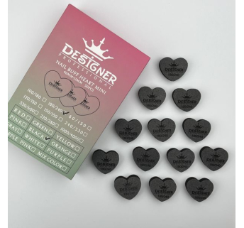 Nail Buff Heart Mini Black (Чорний) 180/240 грит - Designer баф у формі сердечка