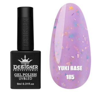 Кольорова база Yuki base 185 Designer (9 мл.) - з пластівцями юкі