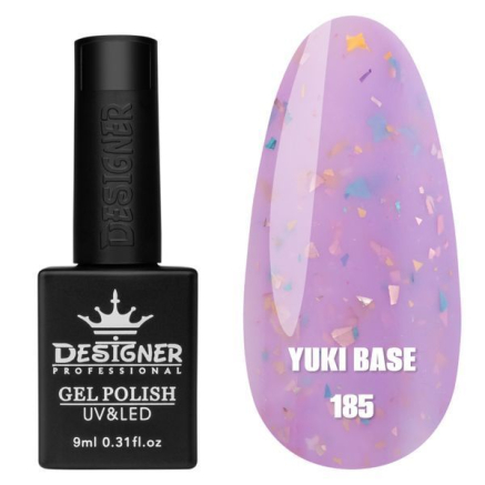 Кольорова база Yuki base 185 Designer (9 мл.) - з пластівцями юкі