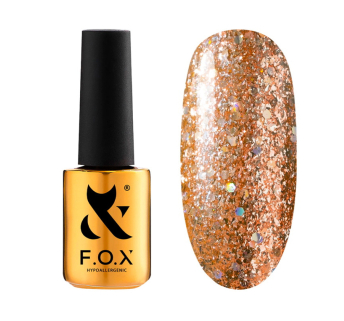 Гель-лак F.O.X Radiance 003 розовое золото. со слюдой. шестигранниками и мелкими блестками разных оттенков. 7 мл (2100994278848)