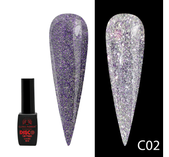 Гель лак Disco Gel Polish, Global Fashion, светоотражающий, 8 мл C02