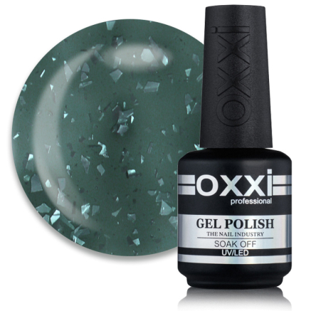 База кольорова Oxxi Professional Rafinad Base 019. сіро-зелений з пластівцями поталі і блискітками. 15 мл (2100994272259)