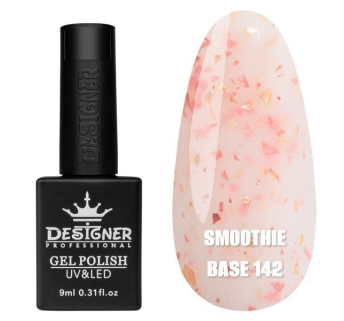Базове покриття Smoothie Base 142 Designer (9 мл) - з дрібними шматочками фольги