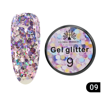 Глиттер гель Global Fashion 5 гр, Glitter gel 09