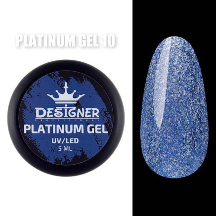Platinum Gel 5 мл., Designer (Гель з шиммером) - Синій №10