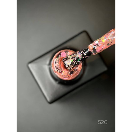 Гель лак Cosmo Glitter 526 Designer (9мл.) - з конфетті різних розмірів