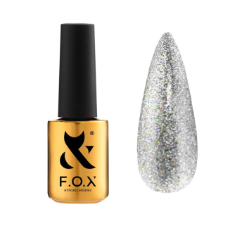 Гель-лак F.O.X Sphynx Cat Eye 002 серебро с голографическими шиммерами. 7 мл (2100994234806)