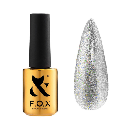 Гель-лак F.O.X Sphynx Cat Eye 002 серебро с голографическими шиммерами. 7 мл (2100994234806)