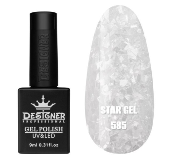 Гель лак Star gel 585 Designer (9мл.) - з пластівцями Юкі