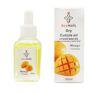Сухое масло для кутикулы с пипеткой с ароматом манго, Bee Nails, 30 мл