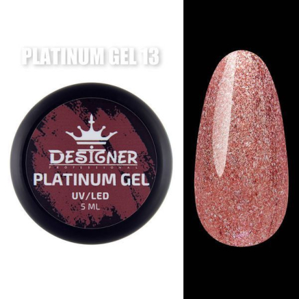 Platinum Gel 5 мл., Designer (Гель з шиммером) - Червоний №13