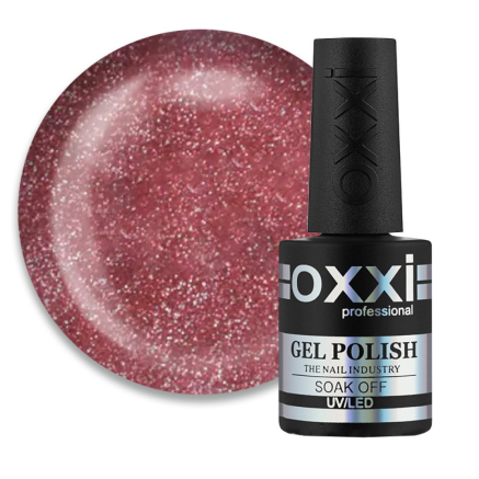 Гель-лак Oxxi Professional 204 светлый красный с мелкими насыщенными блестками. 10 мл (2000006198860)