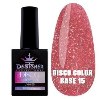 Світловідбивне базове покриття №15 (Полуничний), 9 мл. - Disco Color Base Designer