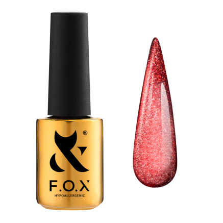 База с эффектом кошачий глаз F.O.X Base Cat Eye 001. красный. 7 мл (2100994255405)