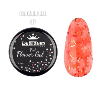 Foil flower gel FG07 (5 мл) Designer - гель з квіточками з фольги