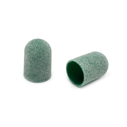 Ковпачки абразиву для педикюру, 16*25 мм, 100 грід, green 1 шт.