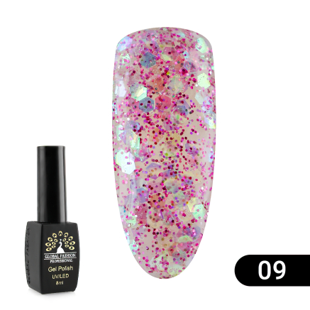 Гель лак Global Fashion Shiny, 8 мл, 09