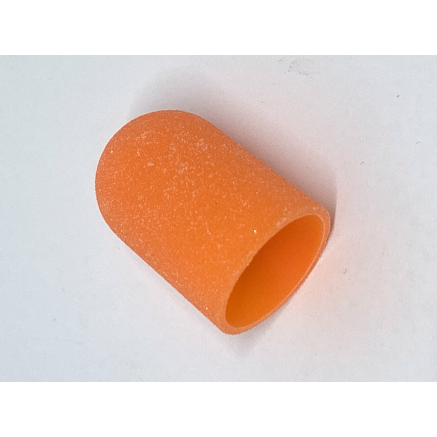 Ковпачки абразиву для педикюру, 16*25 мм, 100 грід, orange 1 шт.