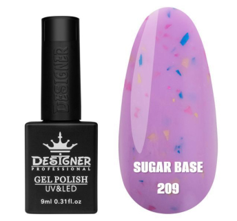 Кольорова база Sugar base 209 Designer (9 мл) - з різнокольоровими пластівцями