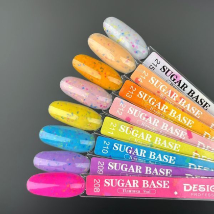 Кольорова база Sugar base 209 Designer (9 мл) - з різнокольоровими пластівцями