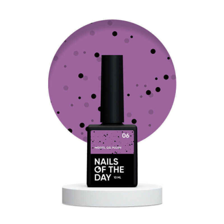 Гель-лак Nails Of The Day MIDots 06. фіолетовий з чорними крапками. 10 мл (4821130588604)