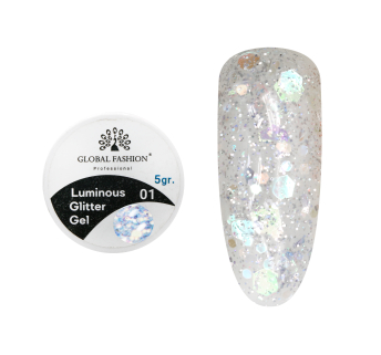 Глиттер гель что светится в темноте, 5 гр, Luminous Glitter Gel 01