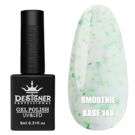 Базове покриття Smoothie Base 148 Designer (9 мл) - з дрібними шматочками фольги