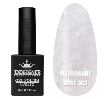 Кольорова база Marmalade base 303 Designer (9 мл.) - з білими конфетті