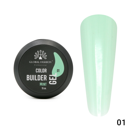 Гель для моделювання нігтів 15 гр, Color Builder Gel 01-Mint