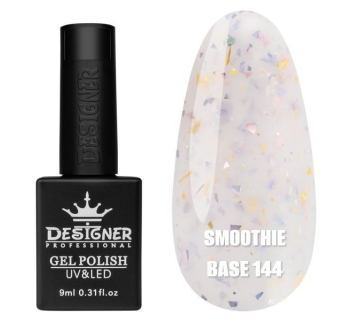 Базове покриття Smoothie Base 144 Designer (9 мл) - з дрібними шматочками фольги