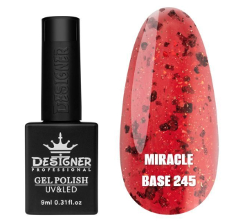 Кольорова база Miracle base 245 Designer (9 мл.) - з чорною, срібною та кольоровою поталлю