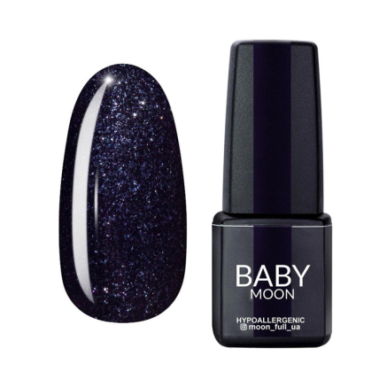 Гель-лак Baby Moon Midnight 008 чорний з блискітками. 6 мл (5908254000331)
