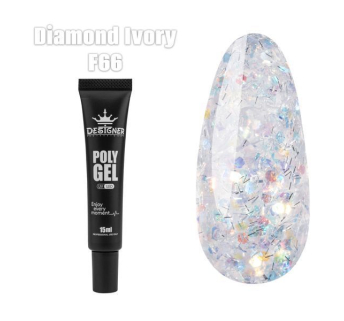 Полігель (15 мл.) Designer F66 Diamond Ivory