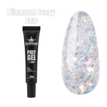 Полігель (15 мл.) Designer F66 Diamond Ivory