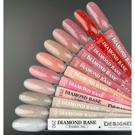 Базове покриття Diamond Base 256 Designer (9 мл.) - с легким світловідбивним ефектом