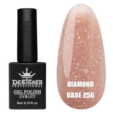 Базове покриття Diamond Base 256 Designer (9 мл.) - с легким світловідбивним ефектом