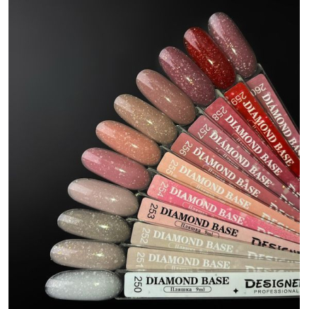 Базове покриття Diamond Base 256 Designer (9 мл.) - с легким світловідбивним ефектом