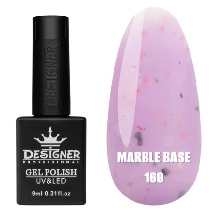 Кольорова база Marble base 169 Designer (9 мл) - з різнокольоровою поталлю