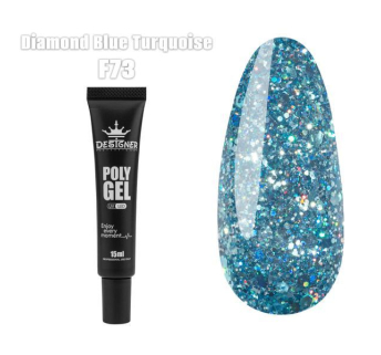 Полігель (15 мл.) DDesigner F73 Diamond Blue Turquoise