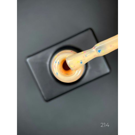 Кольорова база Sugar base 214 Designer (9 мл) - з різнокольоровими пластівцями