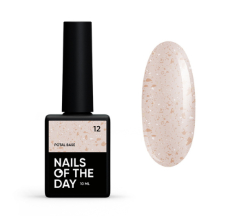 База камуфлирующая Nails Of The Day Potal Base 12. бежевый с золотой поталью. 10 мл (4825547640153)